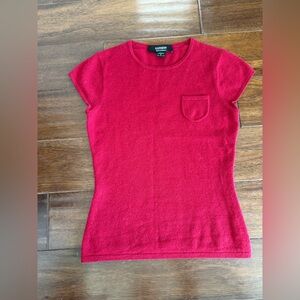 Express Women's 100% Cashmere Vibrant Red Short Sleeve Tee size S